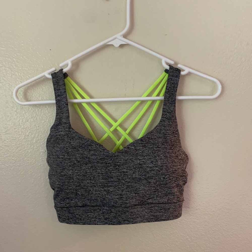 Grey and Neon Sports Bra